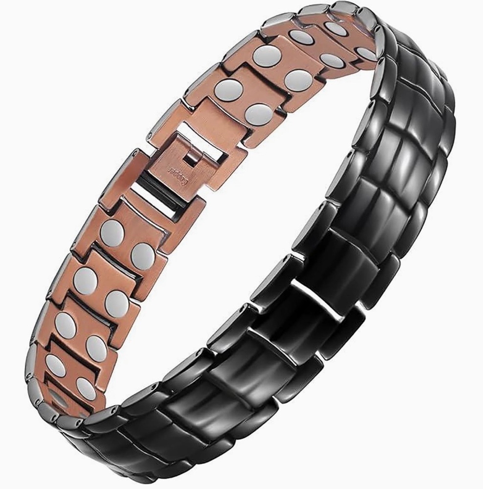 Black & Pure Copper Magnetic Link Bracelet